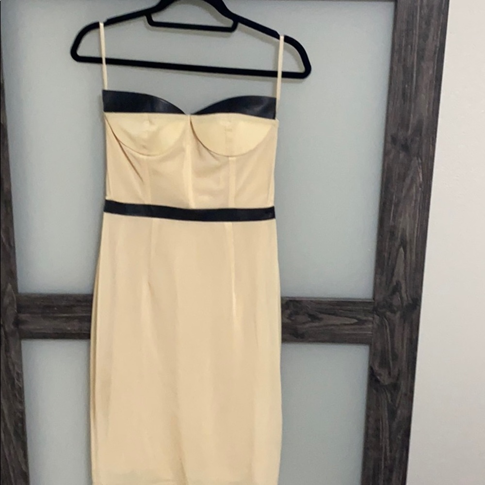 Mesh nude Bodycon dress with Corset detail